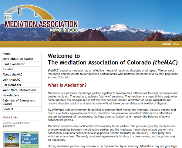 The Mediation Association of Colorado web site